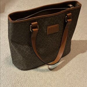 Nina Ricci Vintage Brown Patterned Tote Bag👝